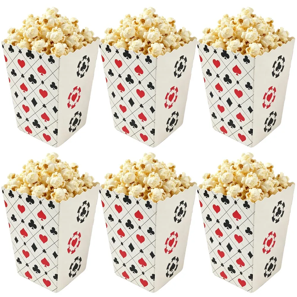 5/10/20 Stück Casino-Poker-Themen Papier-Popcornboxen Süßigkeiten-Verpackungsboxen Las Vegas Casino-Nacht Geburtstagsparty Geschenkboxen – Detail 4
