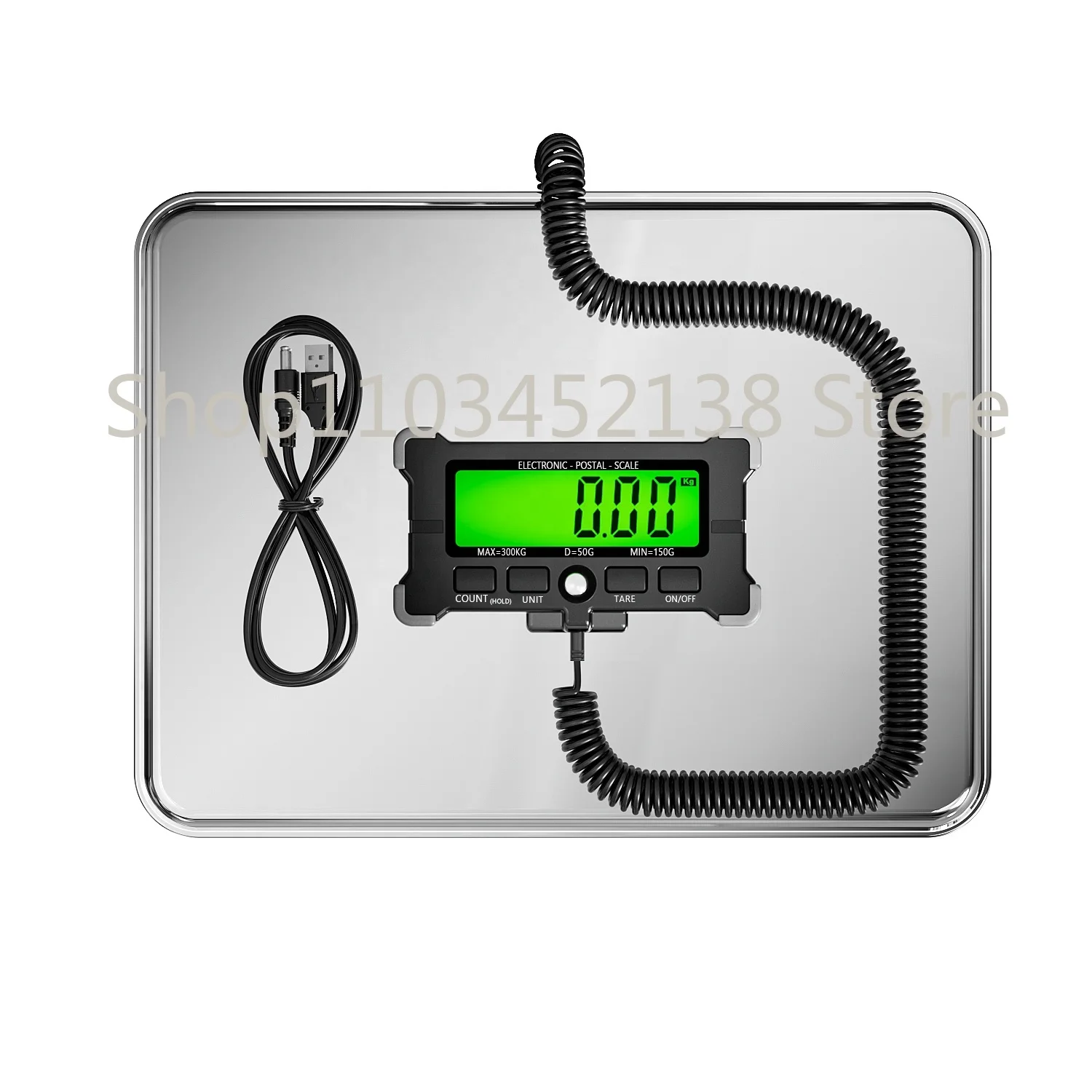 440lbs 200kg USB Stainless Steel luggage Platform Postal Weight Measuring Floor Scale stainless steel postal  luggage scale