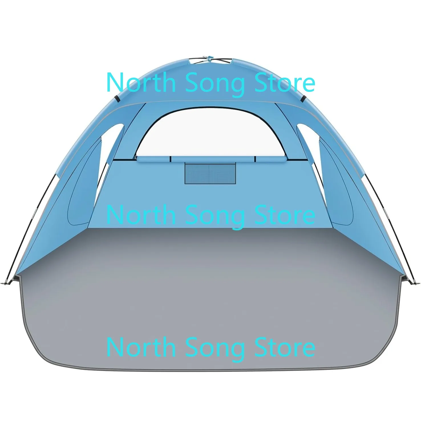 

Пляжная палатка с защитой от солнца, пляжная палатка с защитой от ультрафиолета UPF 50+ для 2-3 человек, портативная и простая установка Cabana, 3 рулонных двери