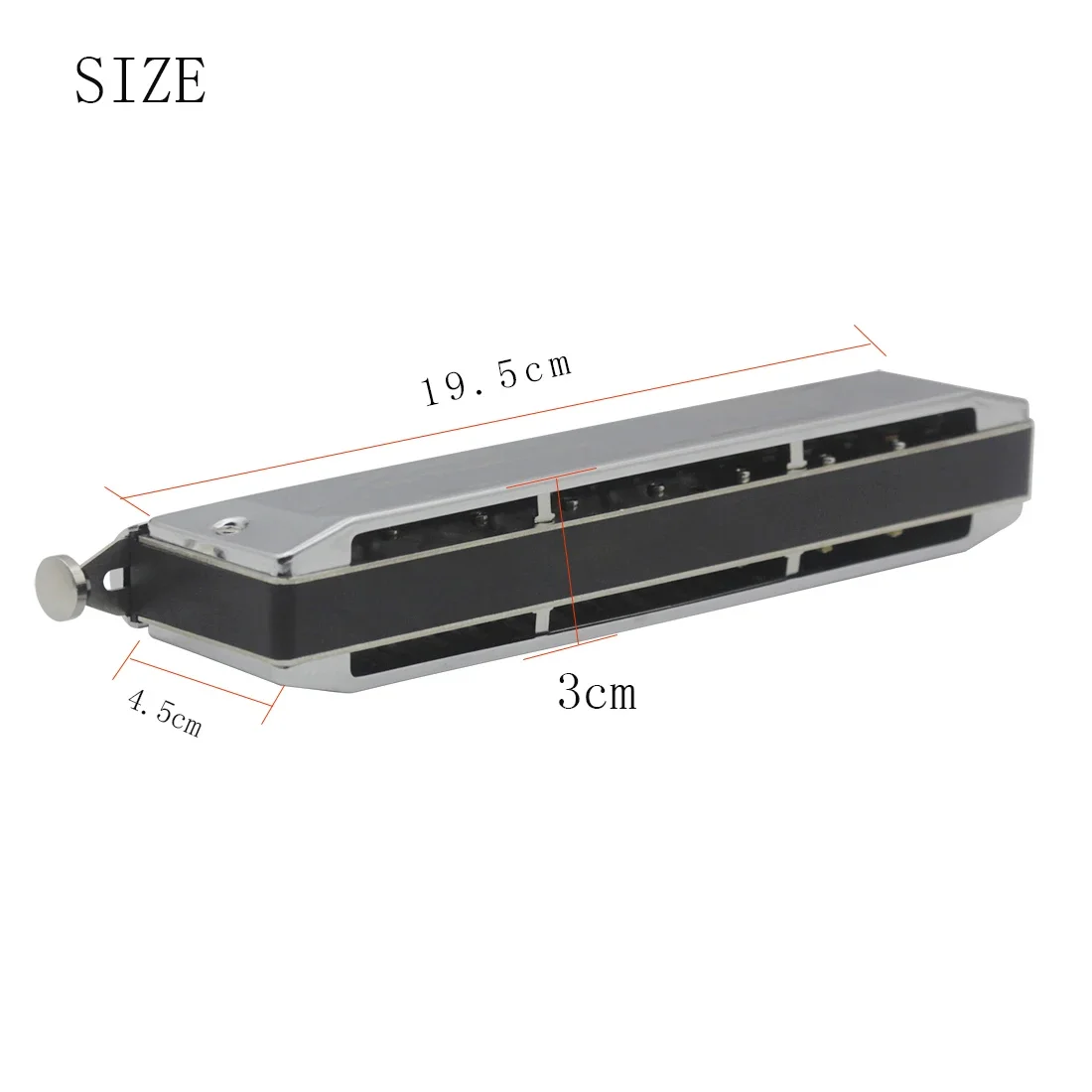 IRIN16 Holes Chromatic Harmonica 64 Tones Sliver Harmonica Silver Mouth Organ Suitable For Music Enthusiasts Woodwind Instrument