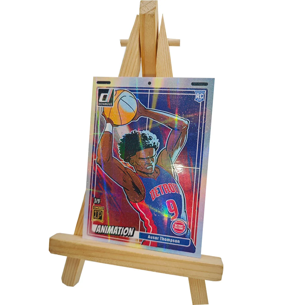 Tarjeta de estrella Panini DIY Wembanyama Thompson Doncic James Cruz refractiva láser Color brillo textura tarjeta de colección regalos de vacaciones