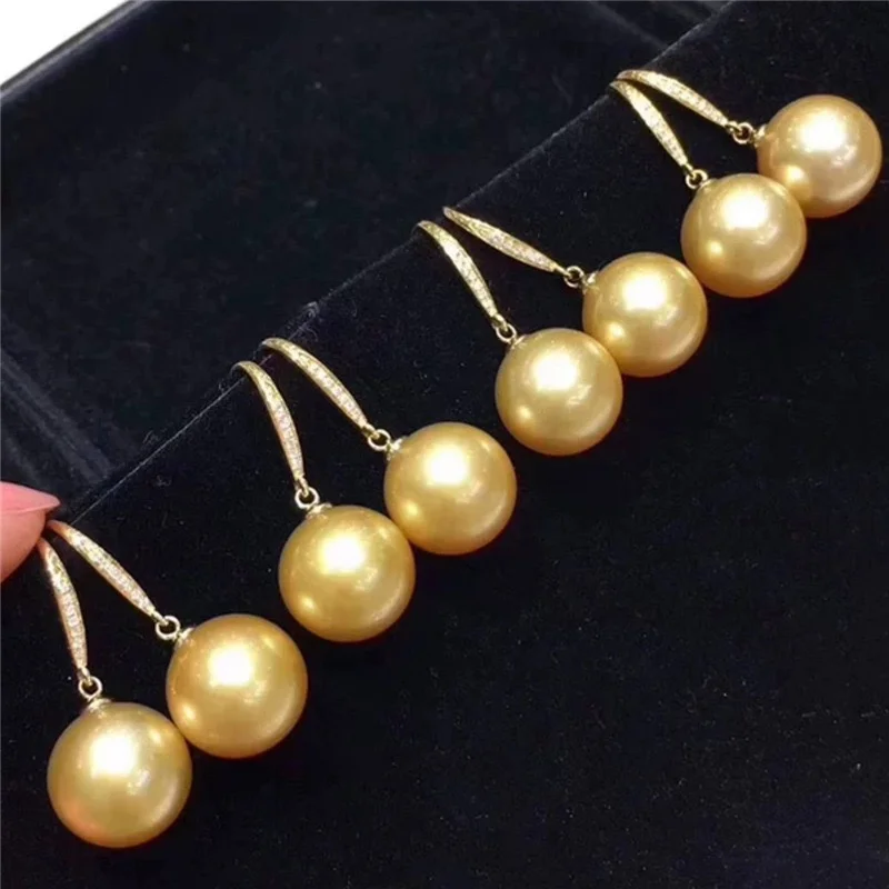 18K Pearl Earring Classic Designer Fashion Gold 8-9mm pearl Earrings for women jewellry free shipping 072406