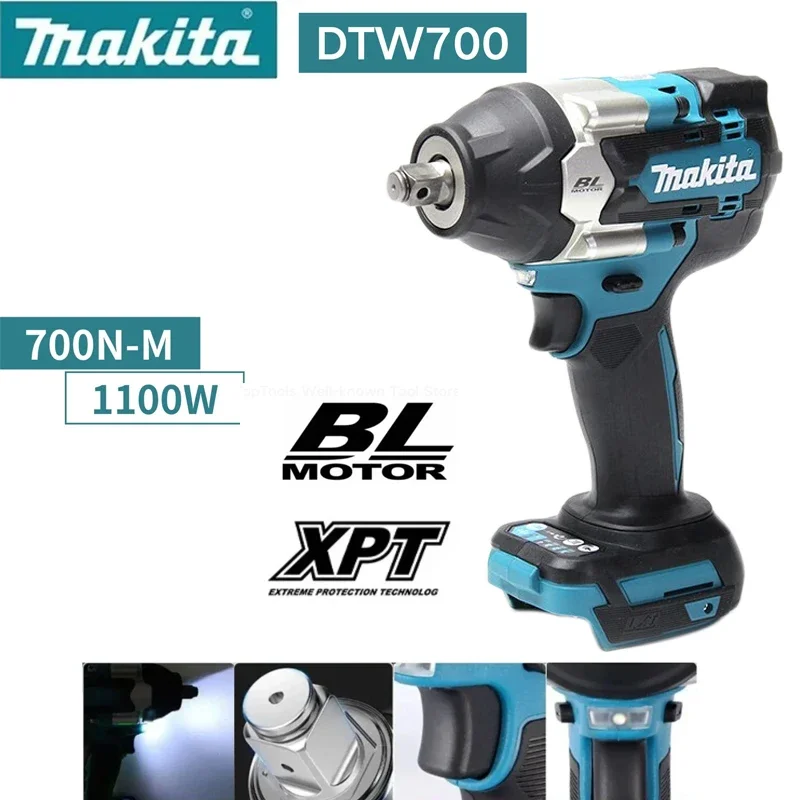 

Makita Battery DTW700 Brushless Impact Wrench 1/2" Electric Impact Drill Cordless Screwdriver 18V Lithium Ion Tool 4 Shock Modes