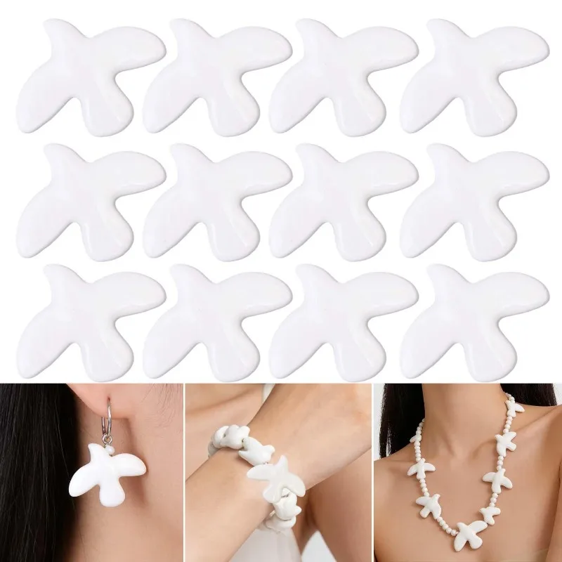DIY Peace Dove Ceramic Beads White DIY Jewelry Handmade Jewelry Making Supplies for Bracelets Necklaces Accessories Crafts Gifts
