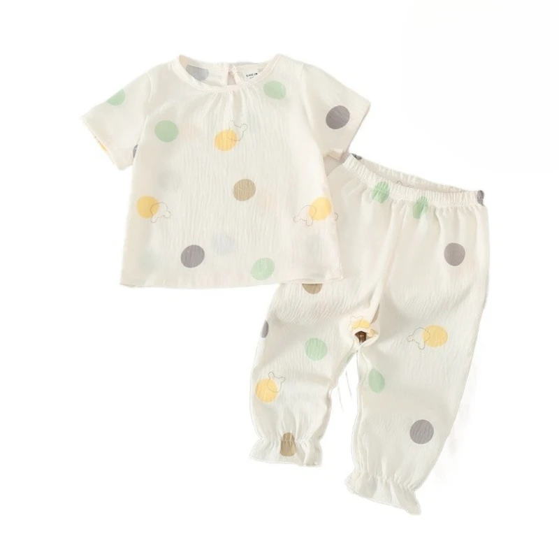 

New Summer Baby Boys Clothes Suit Children Sleepwear Short Sleeved T-Shirt Shorts 2Pcs/Sets Kids Girls Clothing Infant Pajamas