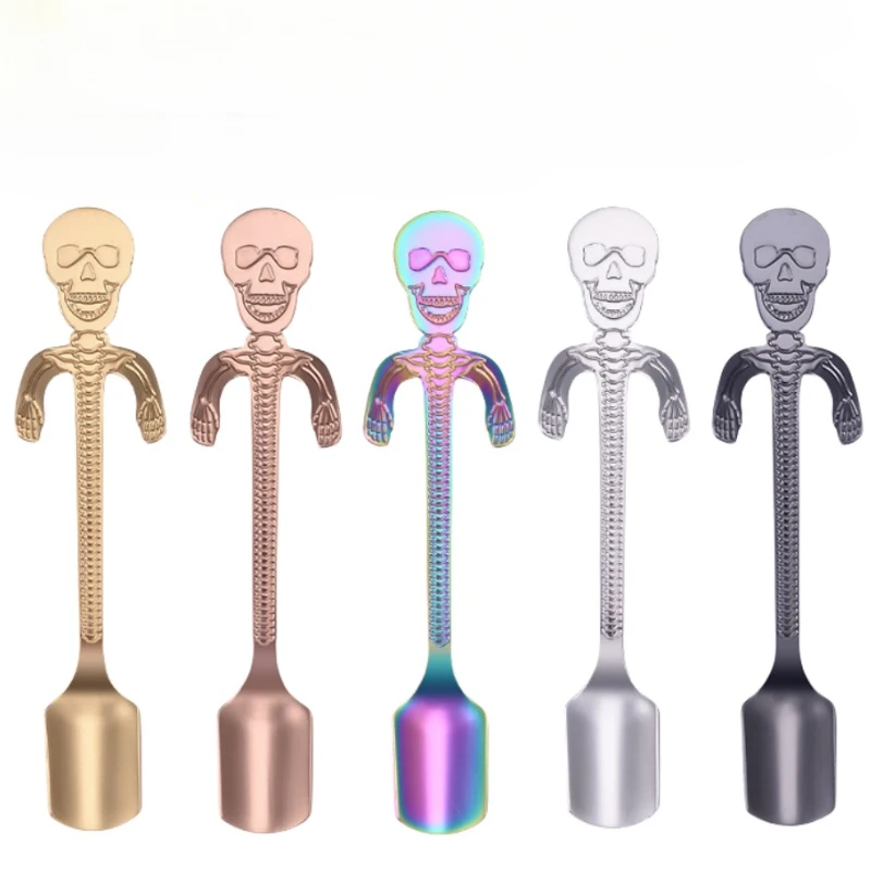 

Creative 304 Stainless Steel Skeleton Spoon Halloween Funny Coffee Spoon Bone Stirring Spoon Hanging Cup Small Spoon