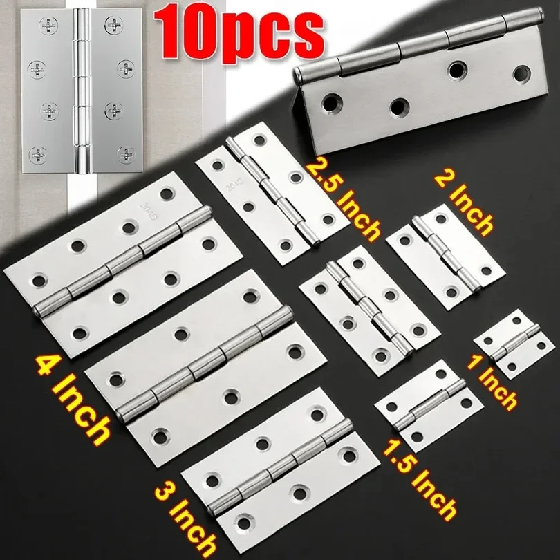 1-4 Inch Universal Stainless Steel Door Hinges Furniture Cabinets Drawer Hinges Home Door Hinges Hardware Accessories