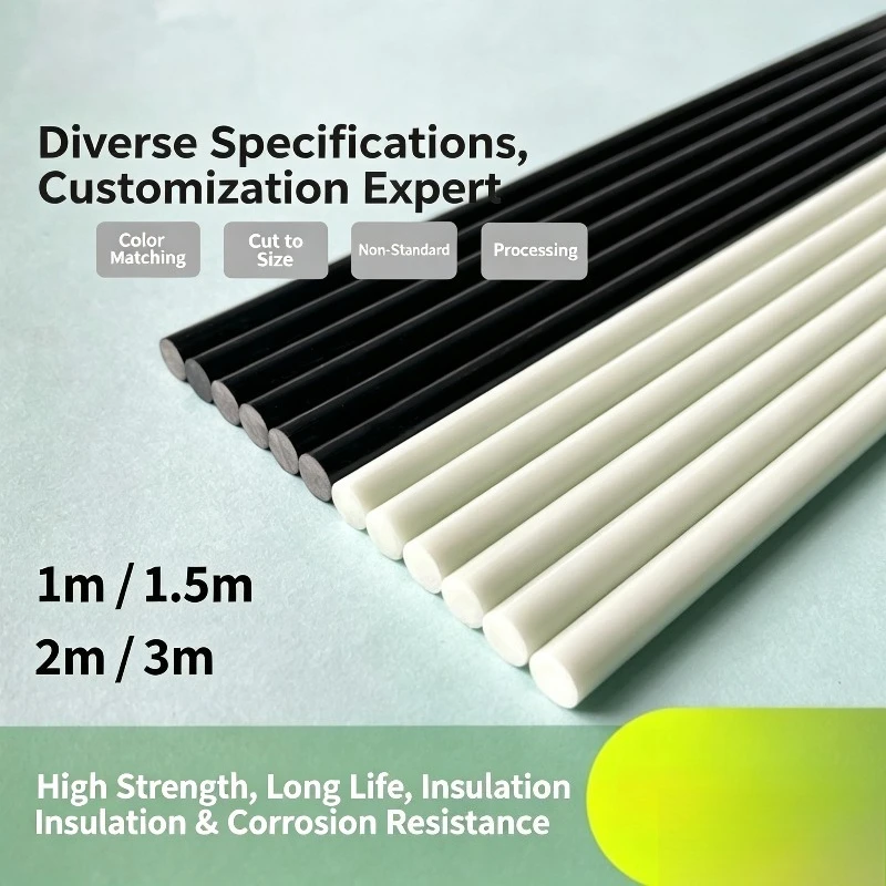 High Toughness High Elastic Solid FRP Fiberglass Rod Glass Fiber Bar Stick For Aircraft Model Tent DIY Project