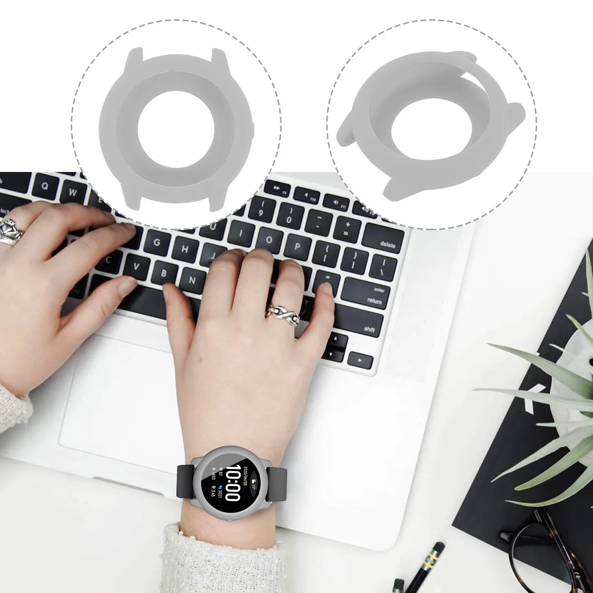 

1Pcs Silicone Watch Case Protective Frame Cover Compatible with Haylou Solar Ls05 Watch Protector Protective Frame Cover