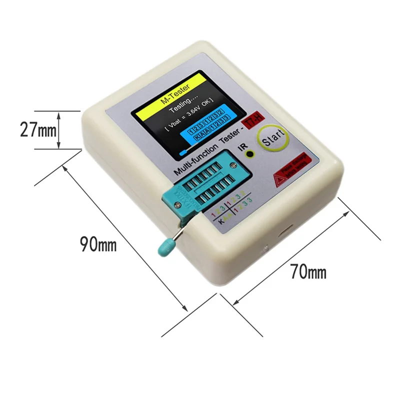ممتاز-TC-T7-H الترانزستور تستر ديود الترانزستور مكثف MOS/PNP/NPN LCR MOSFET TFT LCD شاشة تستر متعدد الأبيض ABS