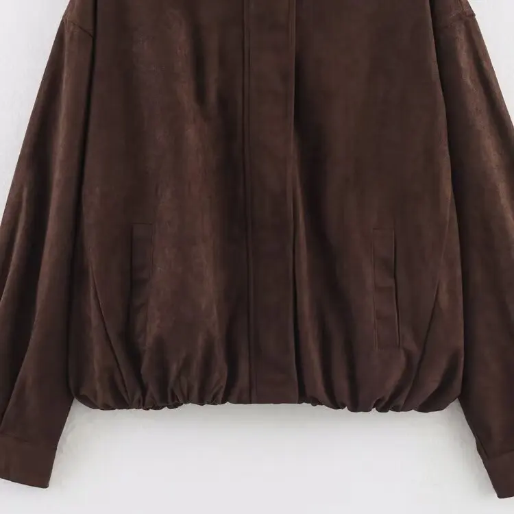 패셔너블한 레트로 또는 인조 가죽 재킷 여성용 루즈핏 가을 신상 슬레 JNLEAOG 폴리에스터 섬유 지퍼 클로저 코트