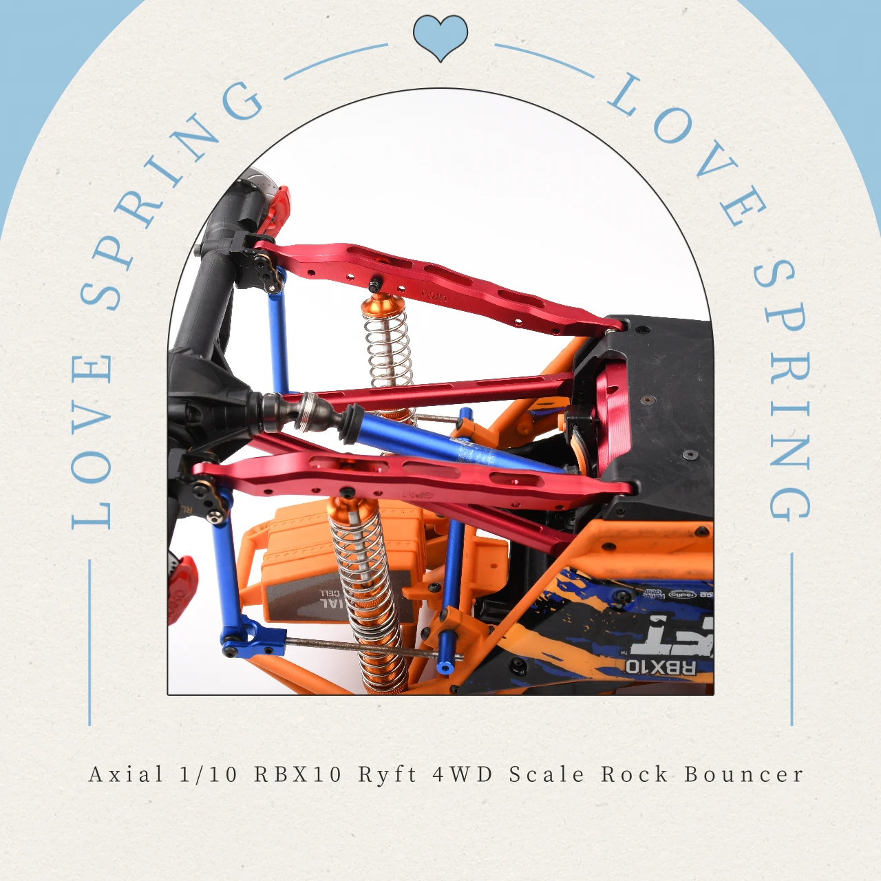 Brazo de arrastre inferior trasero de aleación GPM 7075 (AXI234023) para AXIAL 1/10 RBX10 Ryft