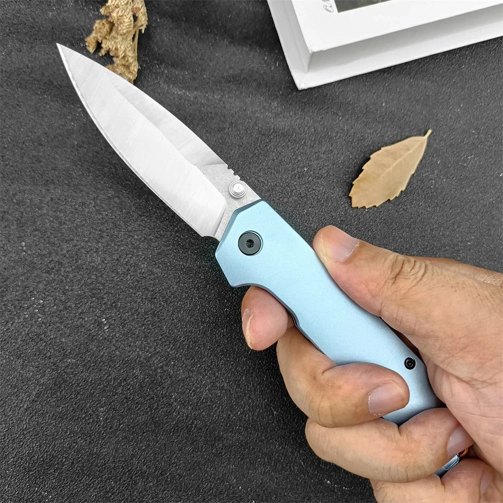 KS 2038 Iridium Blue Aluminum Handles D2 Steel Blade Folding Pocket KnifeTactical Utility Knives Camping Survival EDC Tool