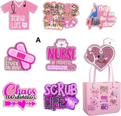 7/8pcs Bling Bag Charms for Bogg Bag Cute Acrylic Nurse Life Charms for Bogg Bag Compatible with Simply Southern Beach Tote DIY