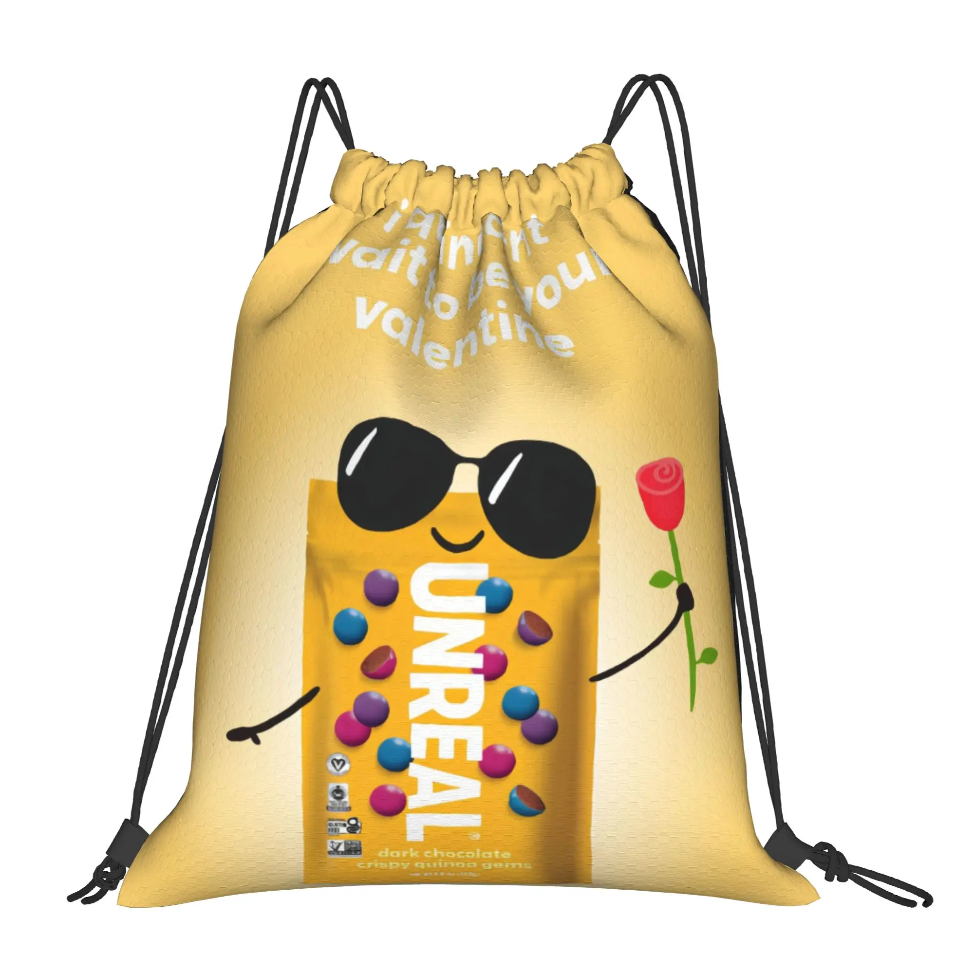 uUnreal Candy I Quinoa nt Wait Valentine's Portable Hiking Riding Gym Drawstring Storage Sporty Backpacks