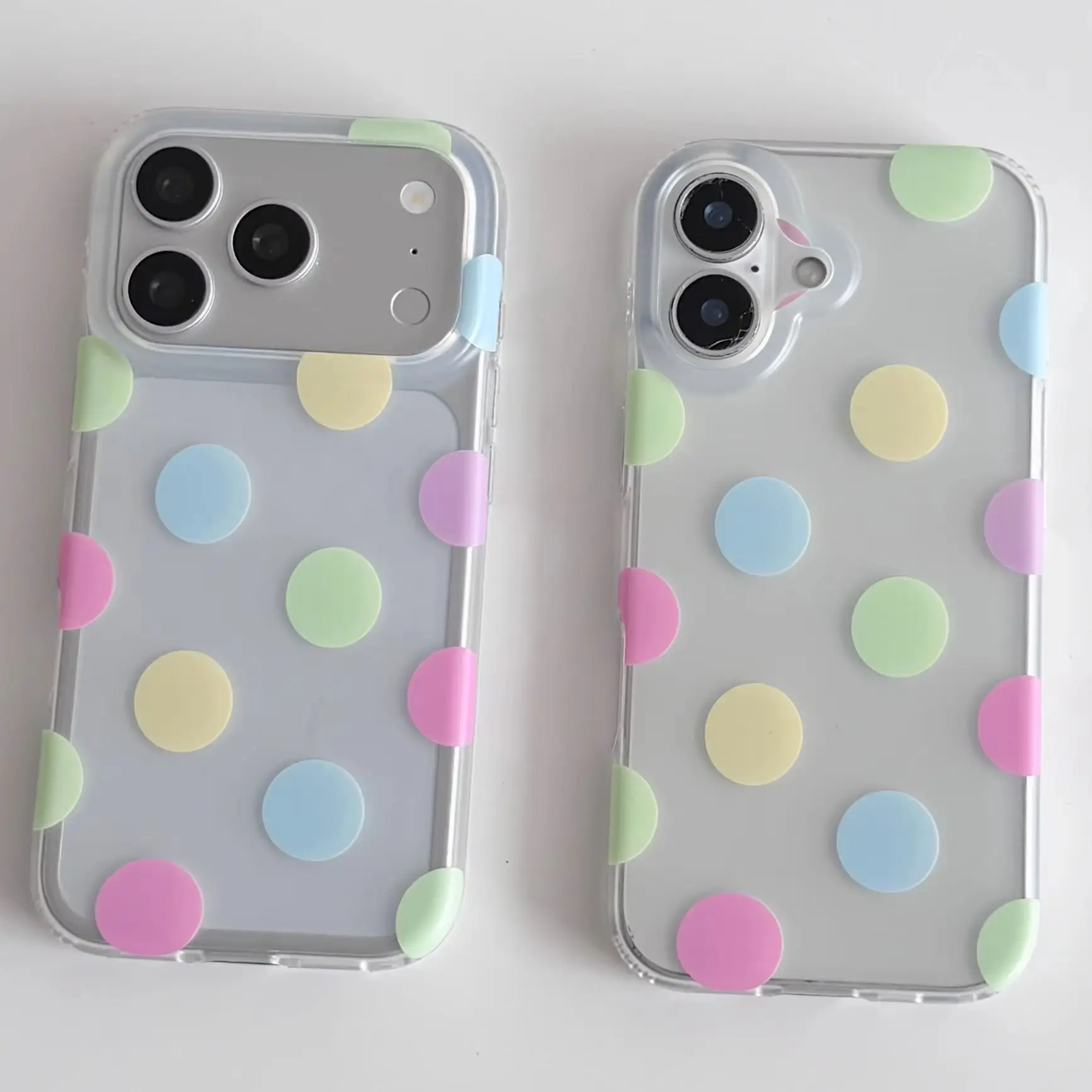 Korea Ins Colorful Polka Dots Matte Phone Case For iPhone Ultra18 17Air 16 15 14 13 12 11 ProMax Mini XR XSMAX 78 Plus Y2K Cover view 4