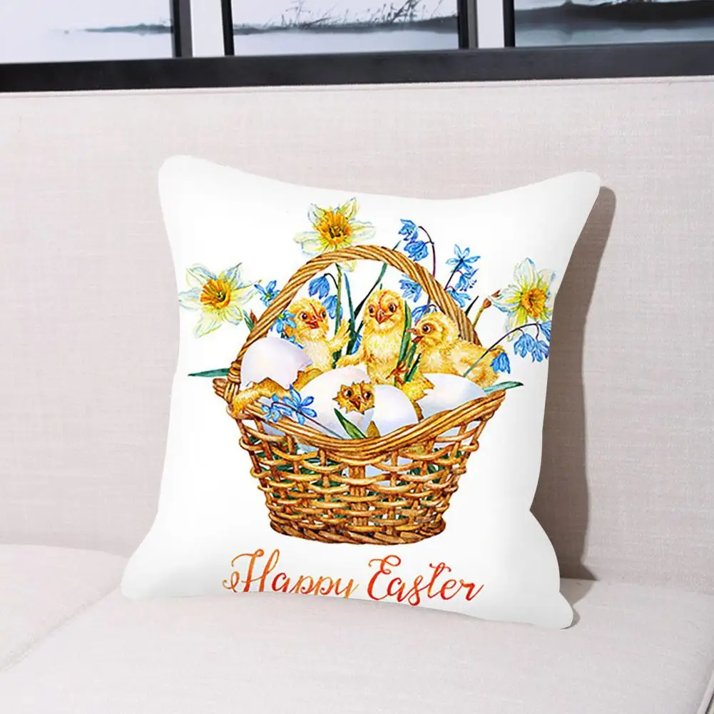 Easter Pillowcase  Exquisite Pattern   Throw Pillow Cover Pillow Cover Decoration Easter Cushion Case Gift