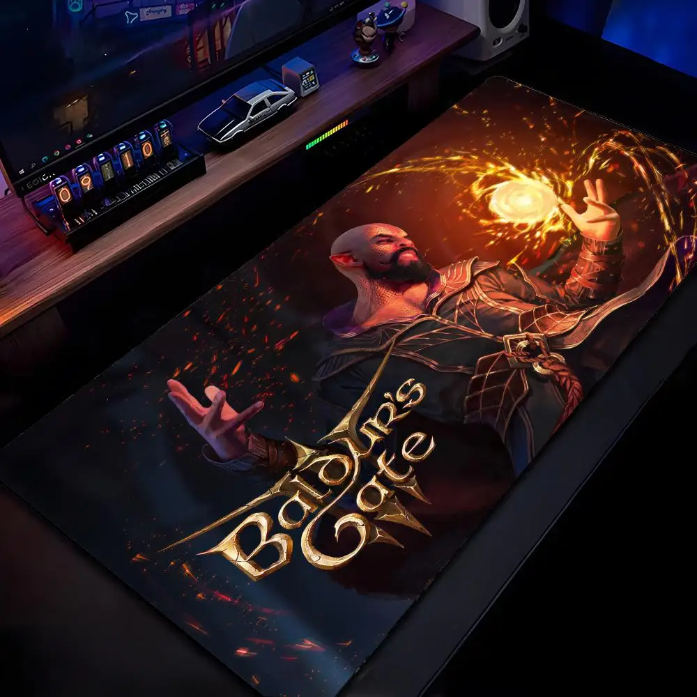 B-Baldurs Gate 3 Mouse Pad Mousepad HD Printing Computer Gamers Locking Edge Non-slip Mouse Pad XXL90x40cm Keyboard PC Desk Pad