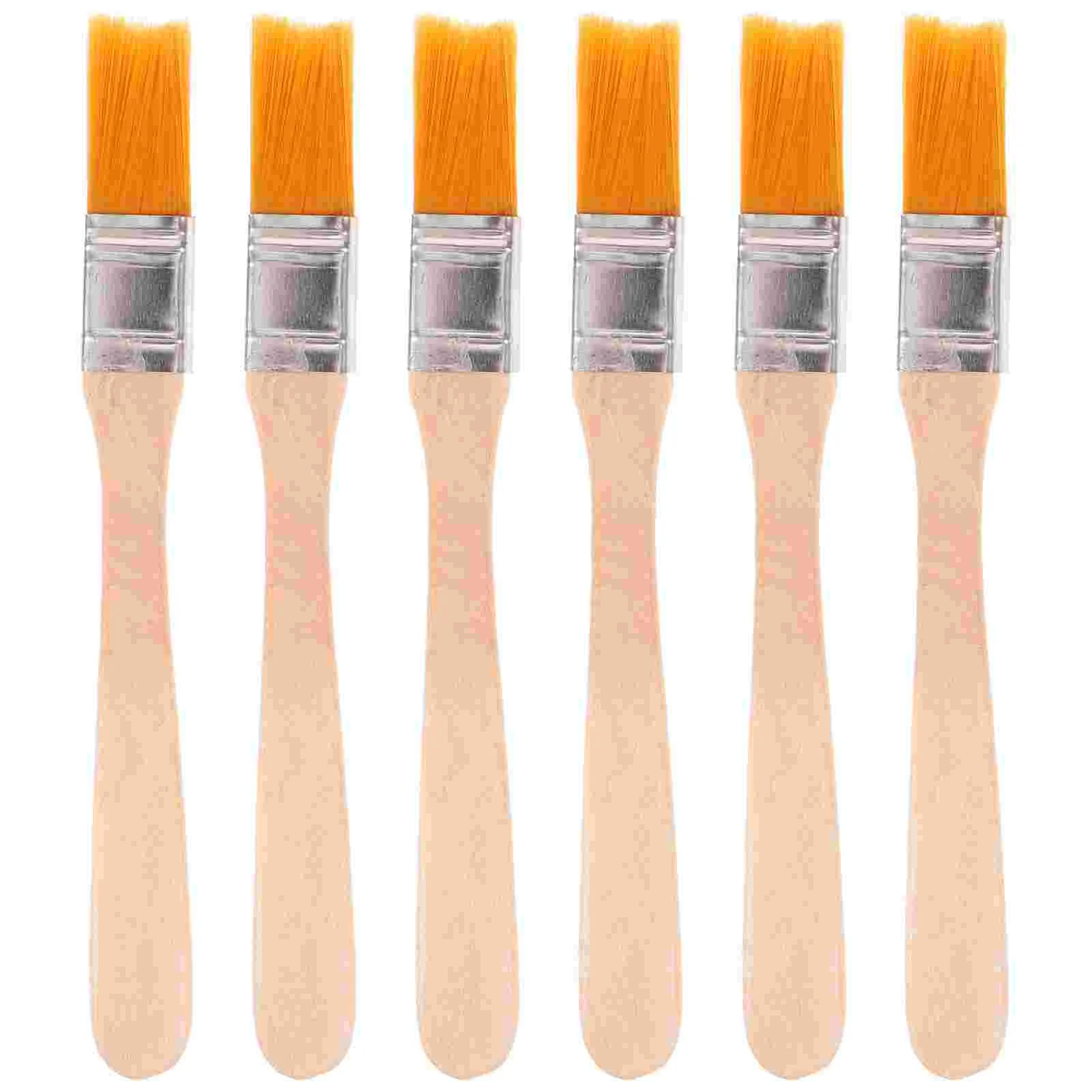 Petits pinceaux de peinture pour mur, manche en bois réutilisable, portable, nylon avec ove bber pour enfant, 1/2 ", 6 pièces