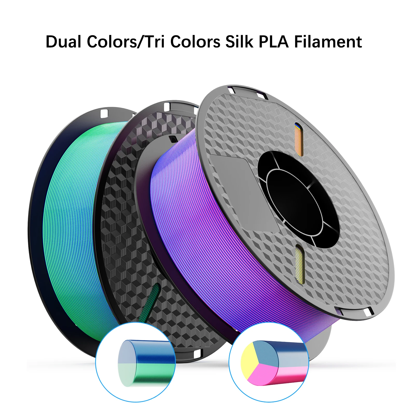 

1000G Dual/Tri Colors Silk PLA Filament 1.75mm High Quality For FDM 3D Printer For Bambu Lab P1P X1 For Creality K1 For Elegoo