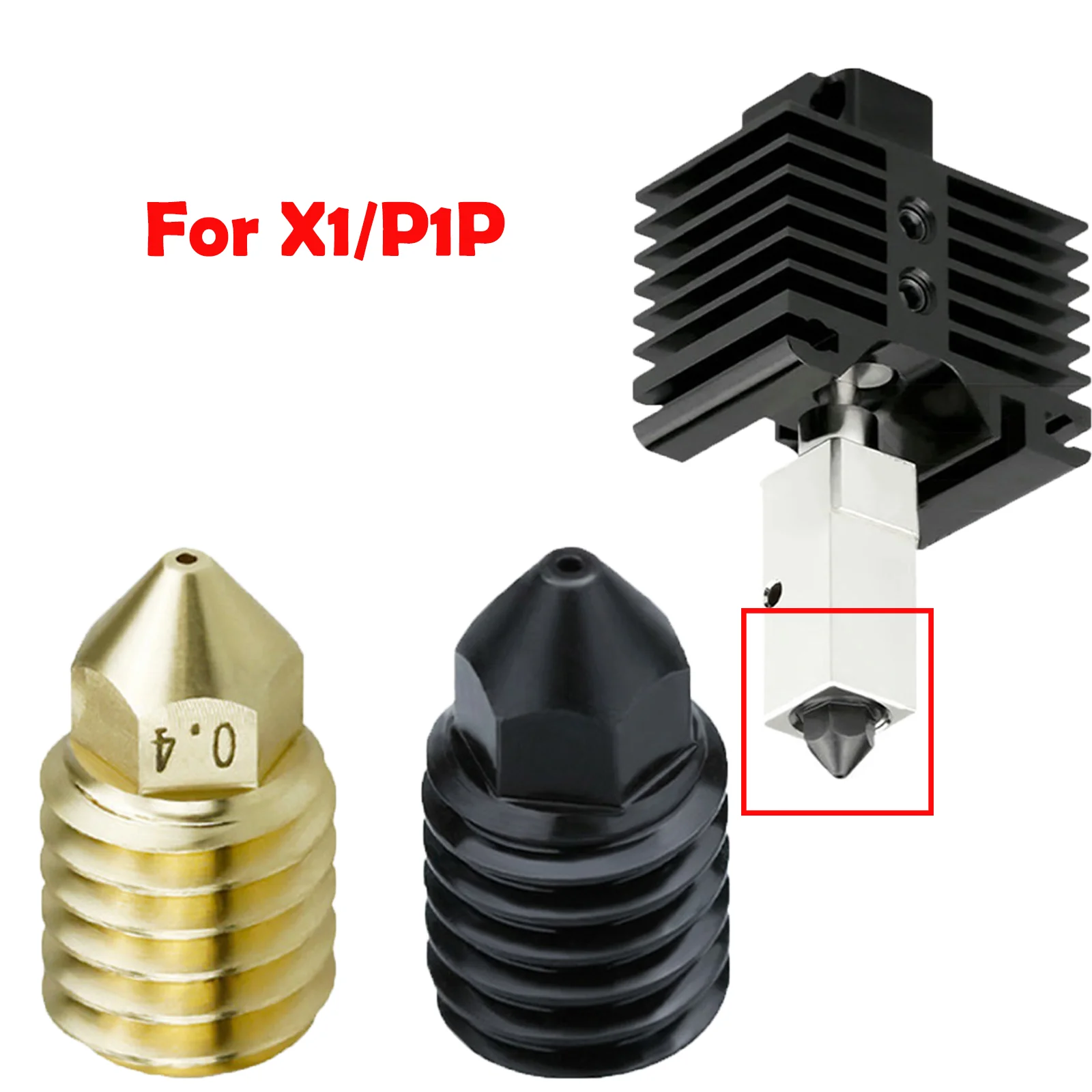 For X1/P1P Hot End Nozzle CHT Three-Eye Three-Hole High-Flow Print Head 3D Printers Accessories