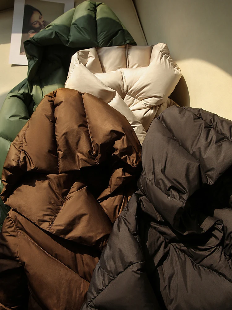 Suyarepl, Manteau à Capuche pour Femme, 95% Rembourrage en Duvet d'Oie Blanche, Parkas Matelassées Solides, Vêtements d'Extérieur Chauds, Automne et Hiver 2023