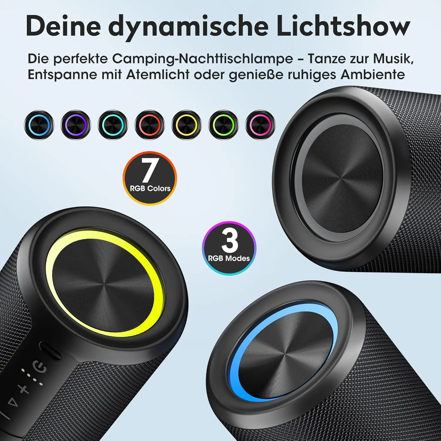 OHYAO X2 Mini Bluetooth-Lautsprecher mit Lauterer Tonlage & Verbessertem Bass IPX7 Wasserdicht Kabelloser Bluetooth 5.3 Tragbarer Musikplayer – Detail 9