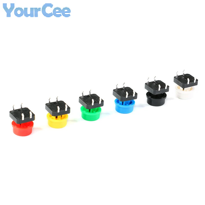 10pcs/lot 12*12*7.3MM Tactile Push Button Switch Momentary Micro Switch Button for Arduino Switch 10pcs Tact Cap + 10pcs Switch