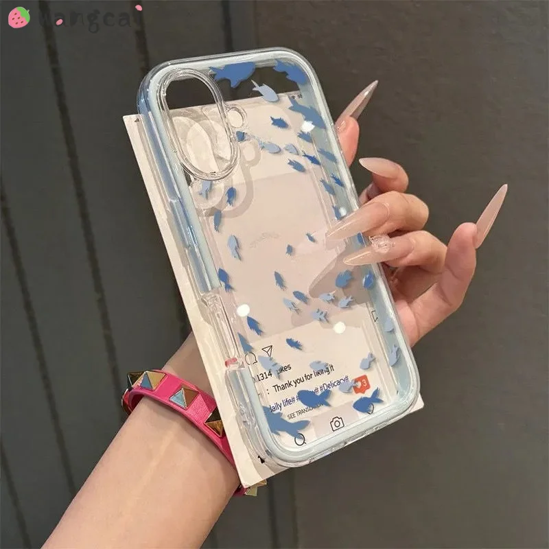Cute Fish 2in1 Phone Case For Samsung Galaxy S26 FE S25 Edge S24 S23 S22 Plus Ultra FE 5G 4G Cover Simple Frame Soft Casing