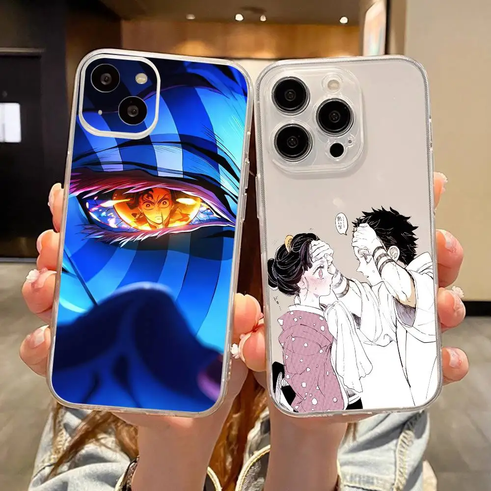 Hot Anime Dämon Slayer Akaza X Koyuki Telefon Fall Für IPhone 17 16 15 14 13 12 11 Pro max Air Soft Cover Transparent Weiche Fall