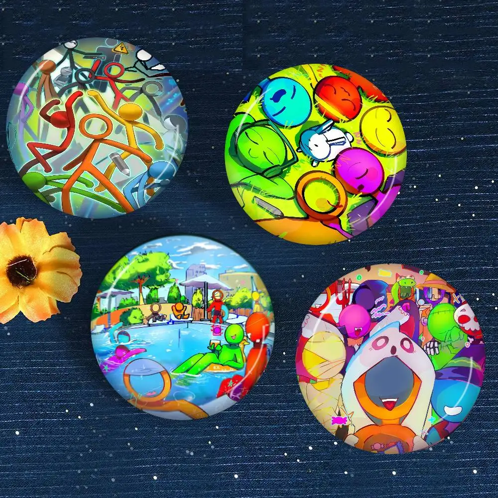A-Alan-Becker Animation-Creative Round Button Pins Slogan Creative Brooches Backpack Decoration Fashion Cartoon Jewelry Gifts
