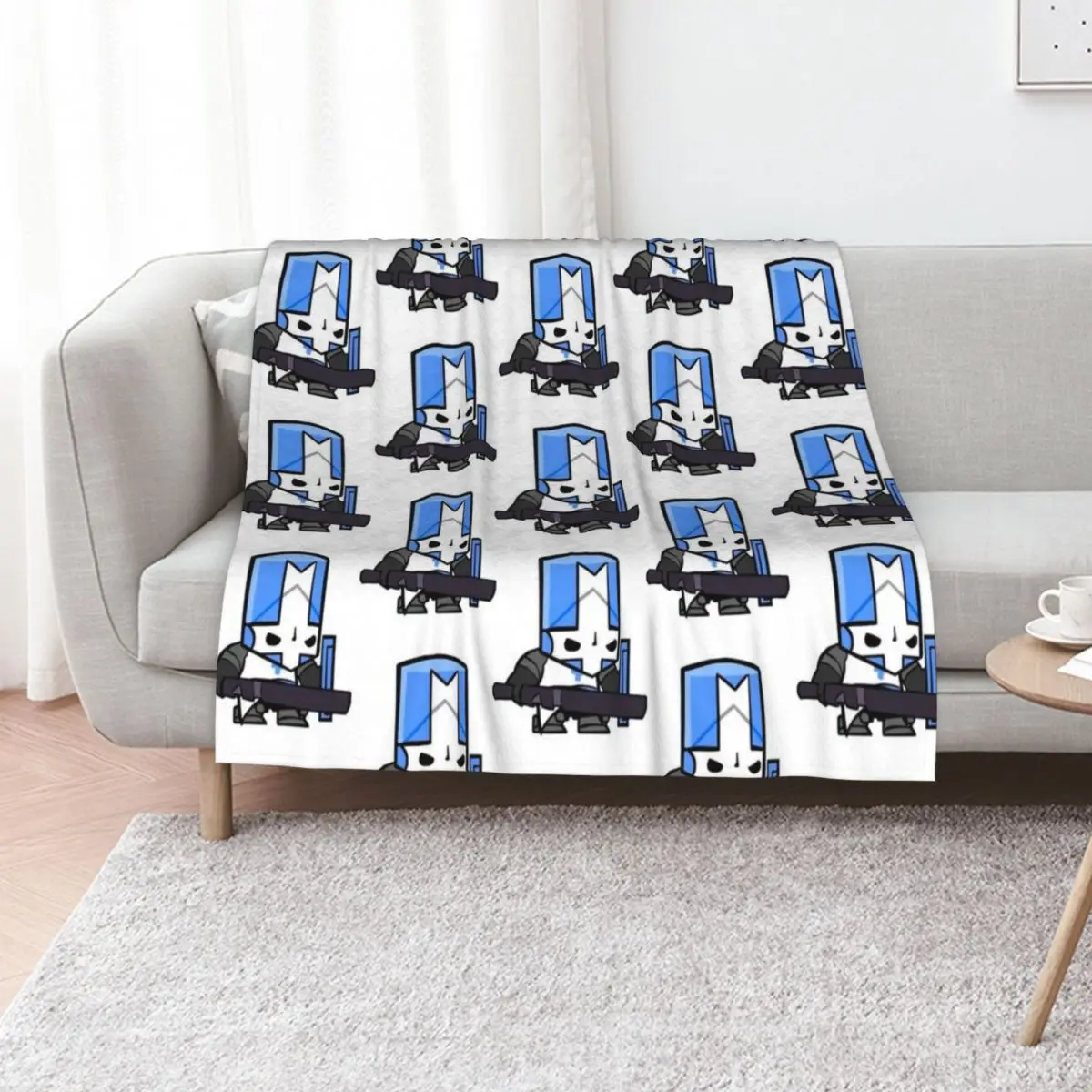 

Castle Crashers Blue Knight Active Throw Blanket Single Furry Soft Plaid warm winter Blankets