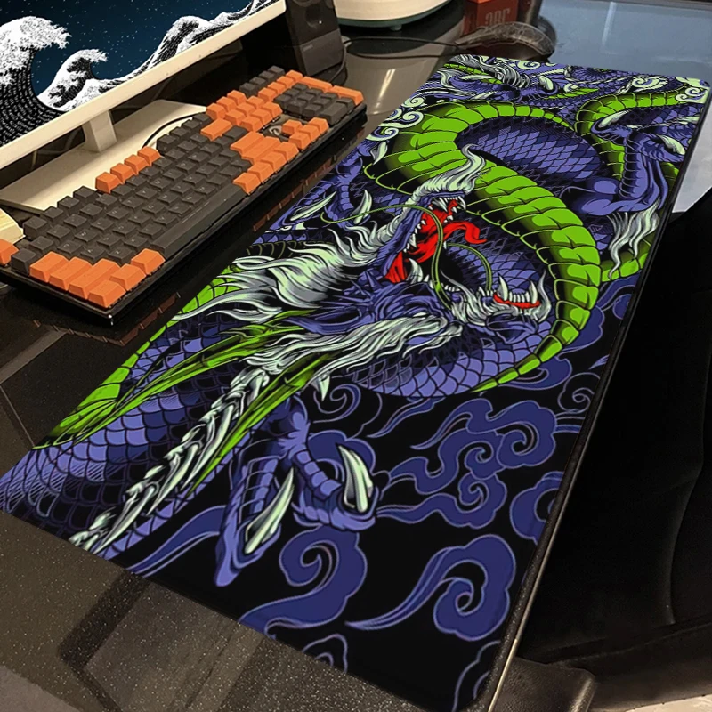 

Rubber Mouse Pad Dragon Pattern HD Print Computer Desk Mat Mouse Mat Gamer Keyboard Mat Stitched Edge Mousepad Cabinet Pc Gaming