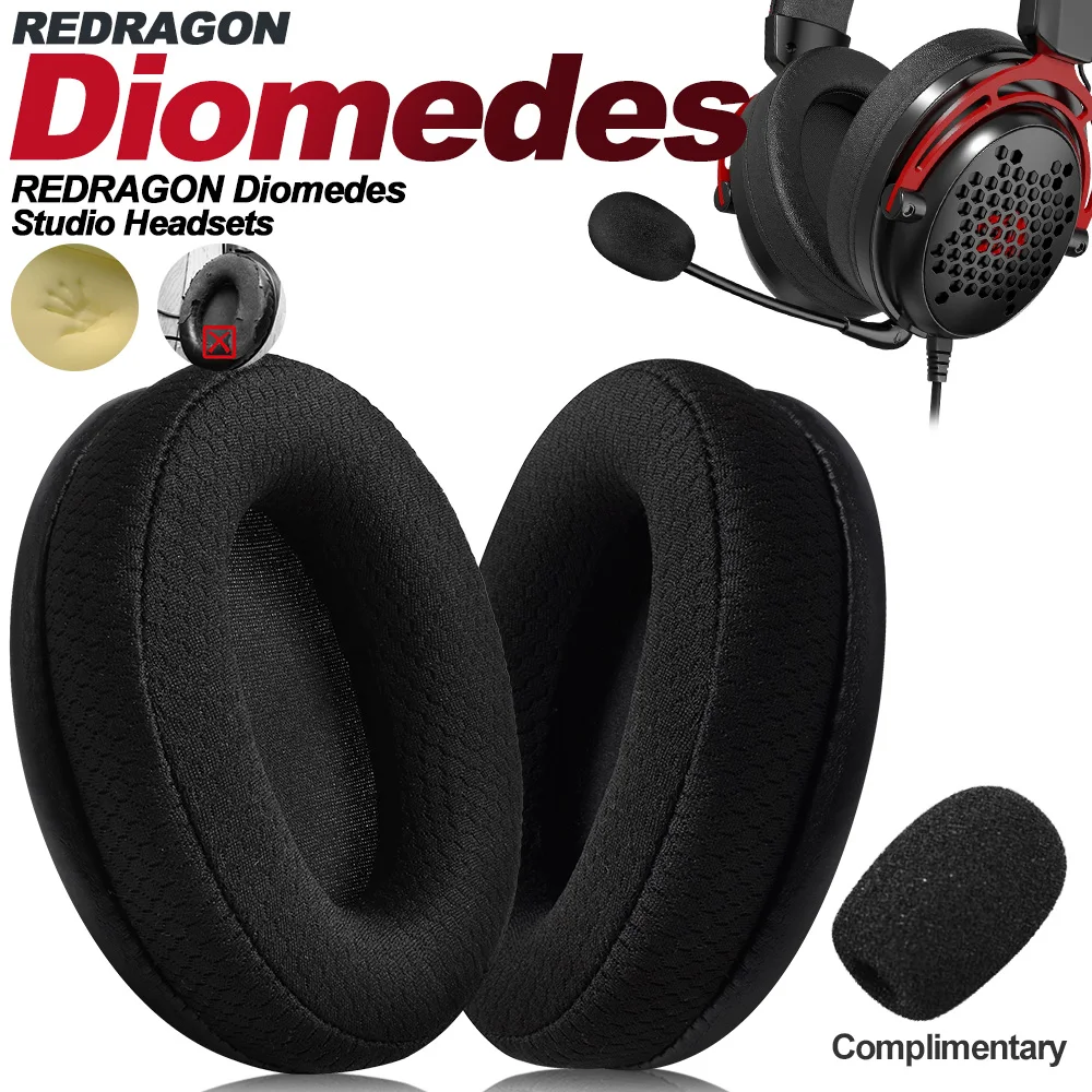 Replacement Foam Ear Pads for REDRAGON Diomedes Headphones  memory foam Earpads Protein Leather