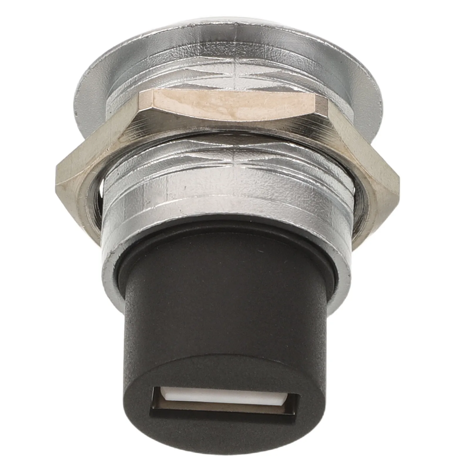 USB 2.0 Round Panel Mount Female Socket Silver Connector Module Pass Through Data Network Extension for Panel Installation