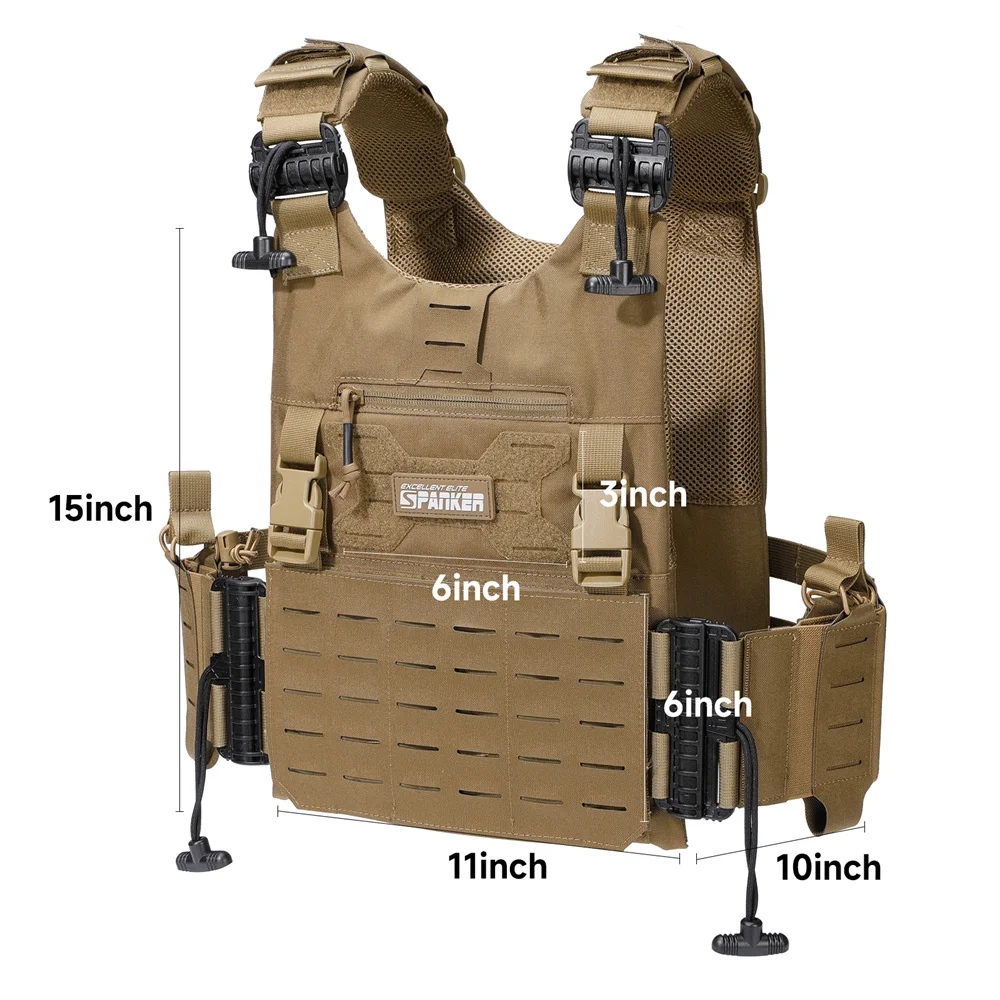 Tactical Vests  500D Nylon Durable Hunting Vest Plate Carrier Molle Outdoor Training Vest CS Game Jungle Gear