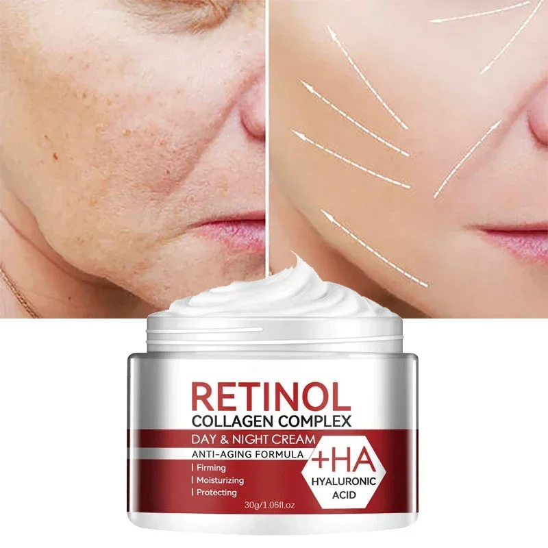 Krim Pelembab Anti Penuaan Retinol, kosmetik perawatan kulit menghilangkan keriput memudarkan garis halus mengencangkan mengangkat hidrasi mencerahkan