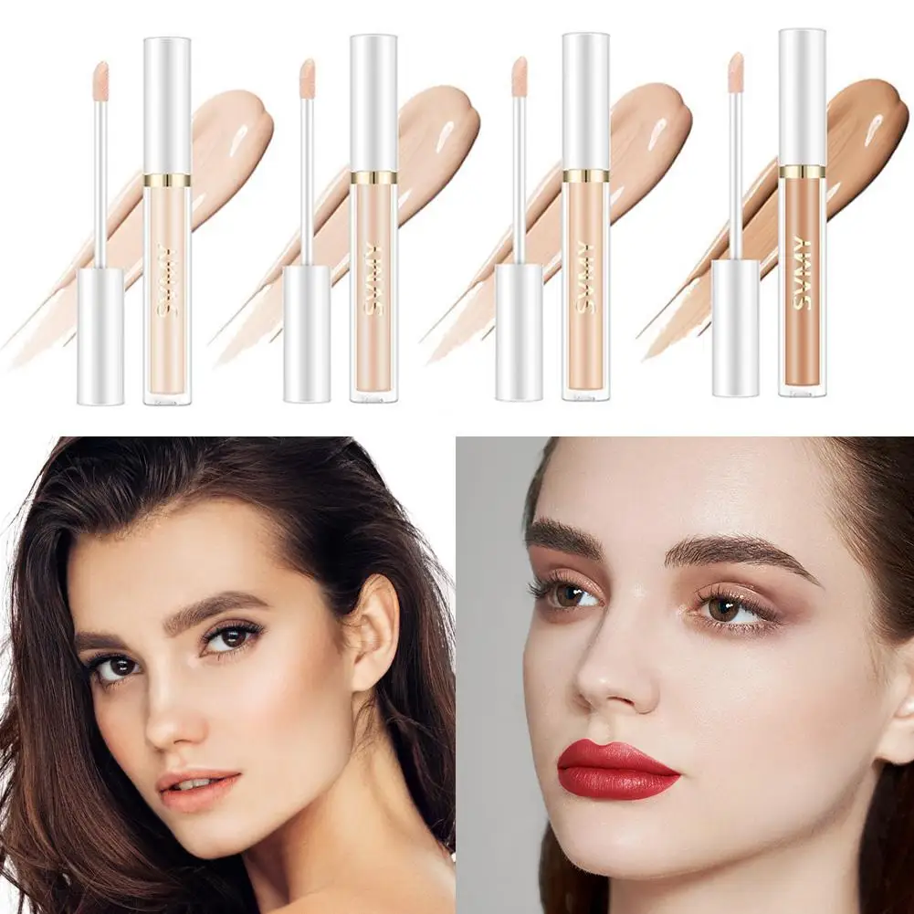 4 Farben wasserdichte flüssige Concealer Creme Make-up leichte dunkle Flecken decken Akne Kreise Foundation feuchtigkeit spendende Kosmetik n4r6