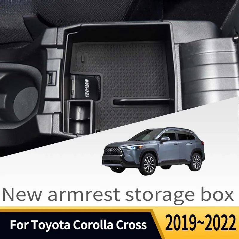 Suitable For Toyota Corolla Cross XG10 Cross 2019~2022 Car Central Control Armrest Storage Box Multifunctional Auto Accessories