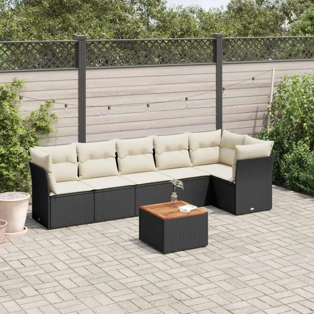 

Stylish Black and Cream White Garden Sofa Set Comfortable Outdoor Lounge Furniture Set for Patio Backyard Balcony