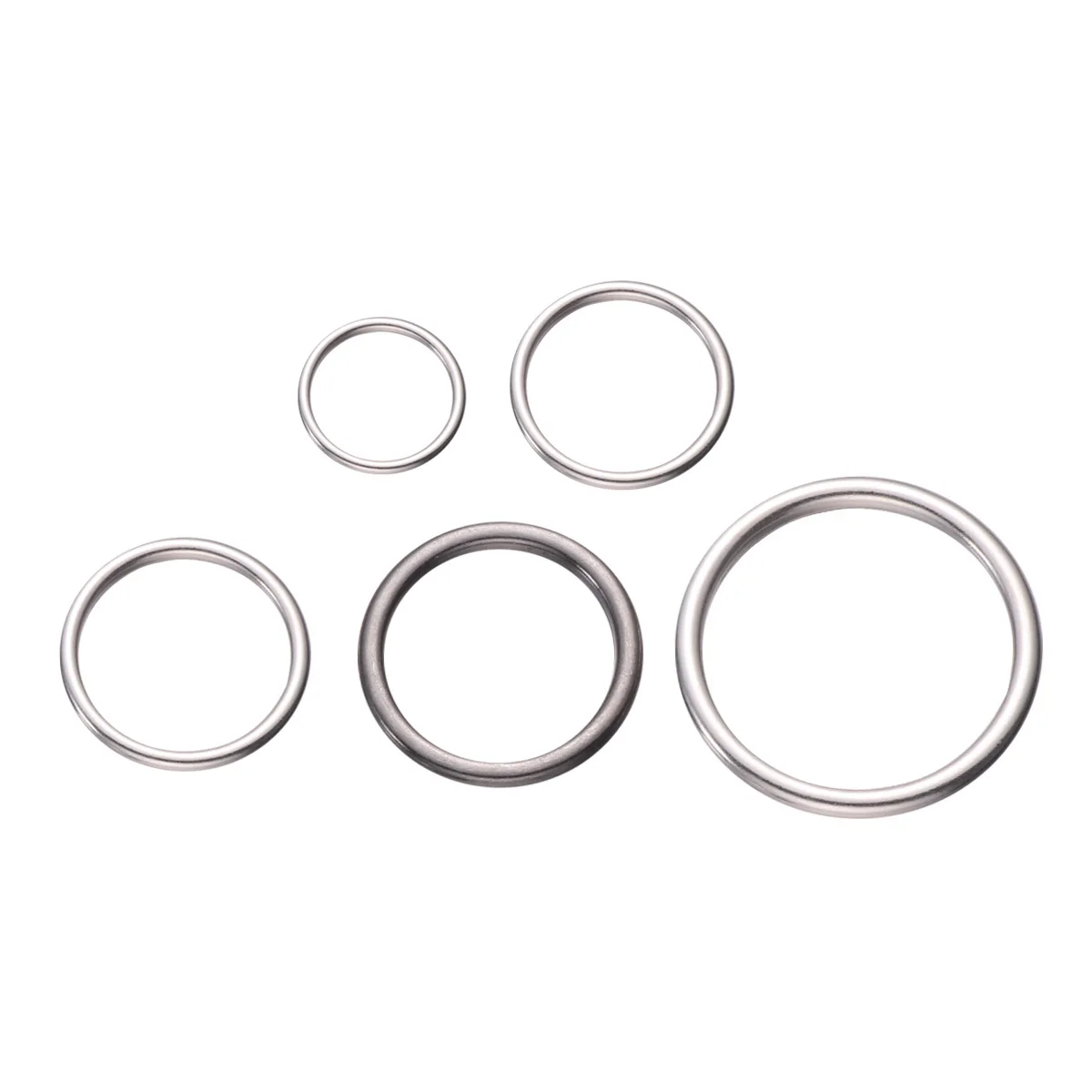 25Pcs Metal Closed Rings Round Design Premium Alloy Multi Size DIY Jewelry Making Accessories Kit Silvery White Black Jewelry