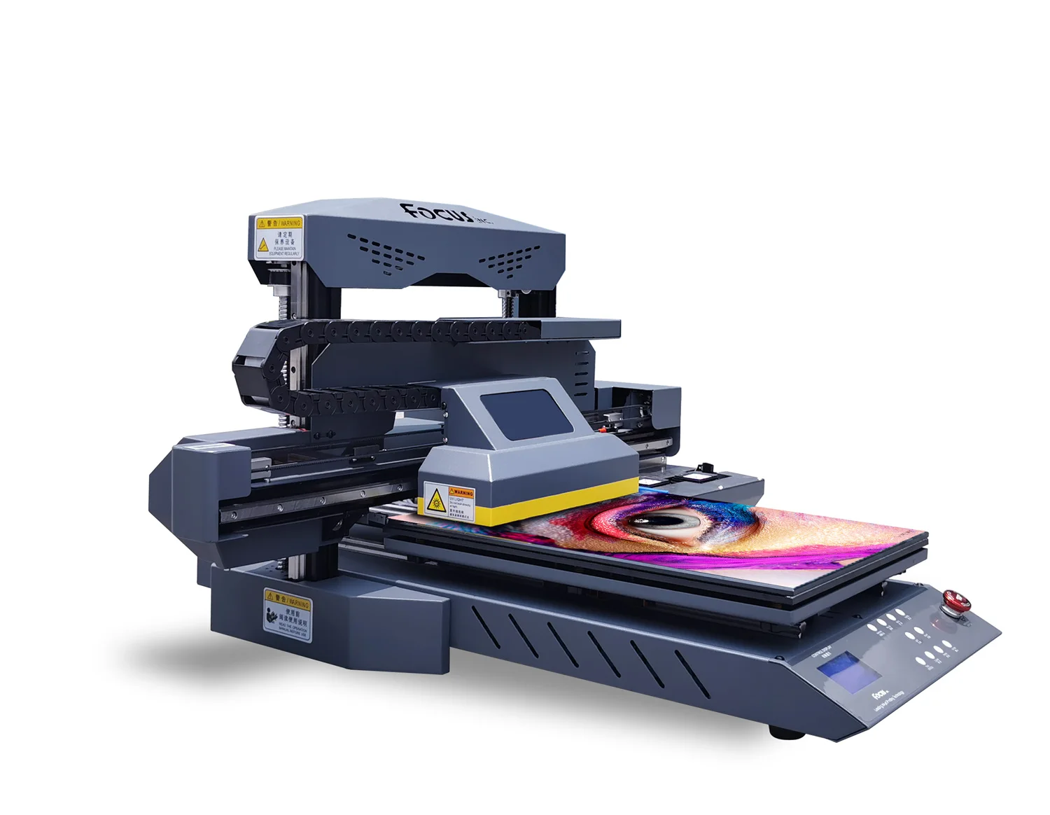 FocusInc A3 UV flatbed printer uv for bottle cards etc with varnish