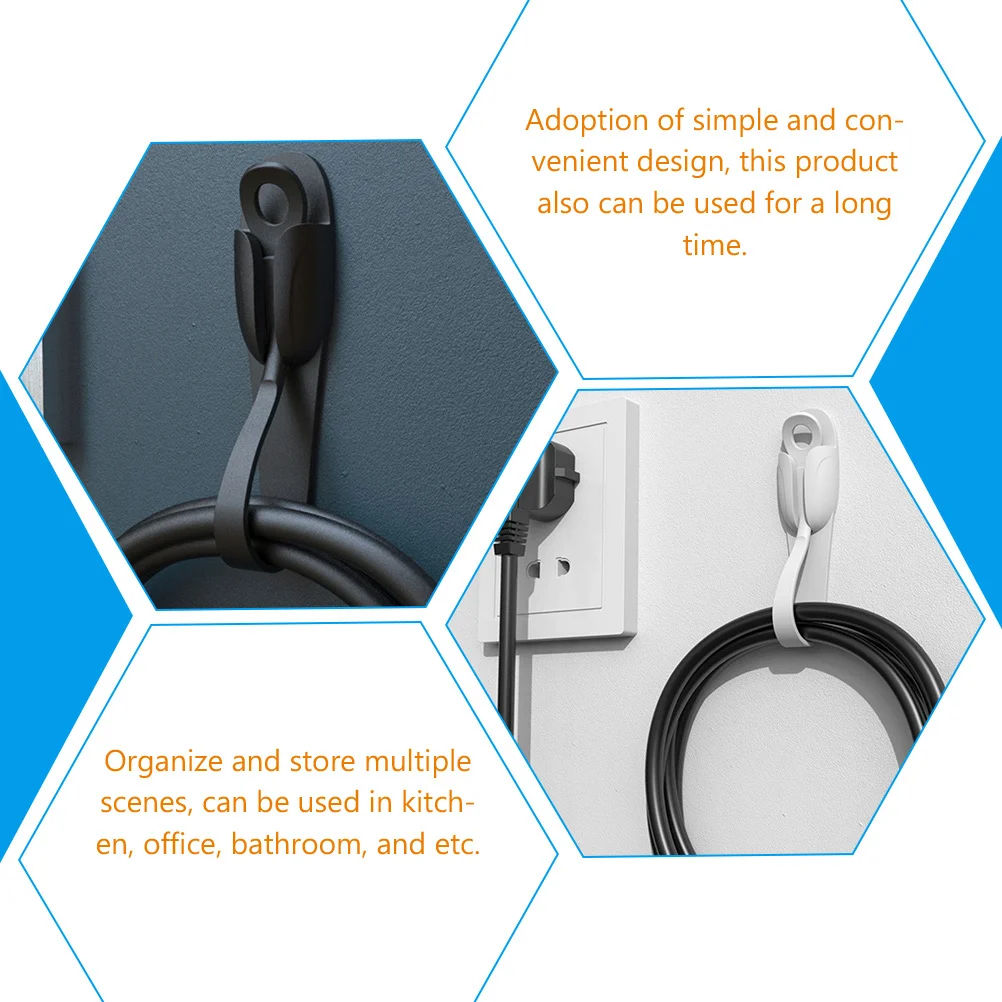 

6Pcs Cord Keeper Cable Organizer Strong Adhesive Wire Holder for Power Cords Charging Headphone USB Cord Management Kitchen