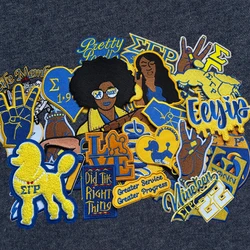 Stock Series SGRho University Embroidered iron on Patch for Jacket, Sigma Gamma Rho, 1922 Sorority, Pretty Poodle