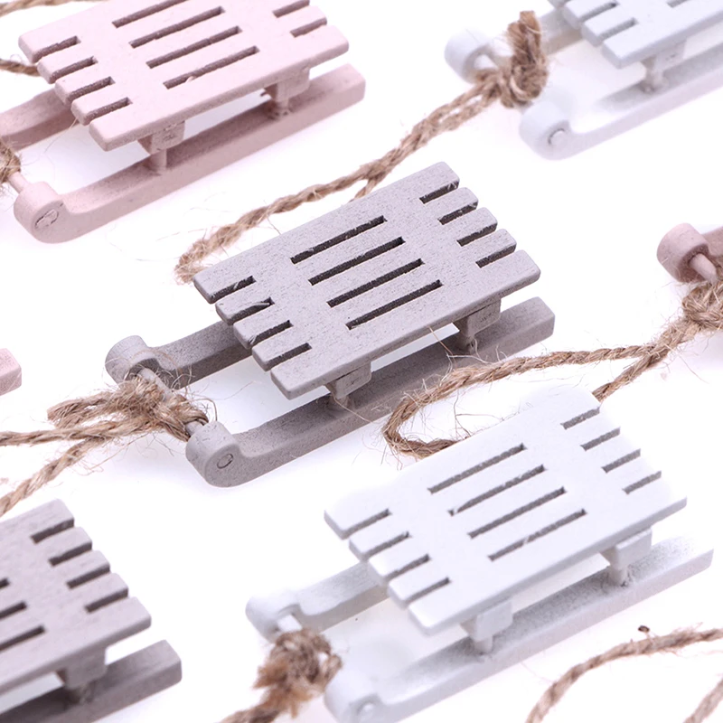 1Pc 1:12 인형 집 미니 나무 크리스마스 썰매 모델 DIY 인형 집 생활 장면 풍경 장식 액세서리 어린이 장난감 선물