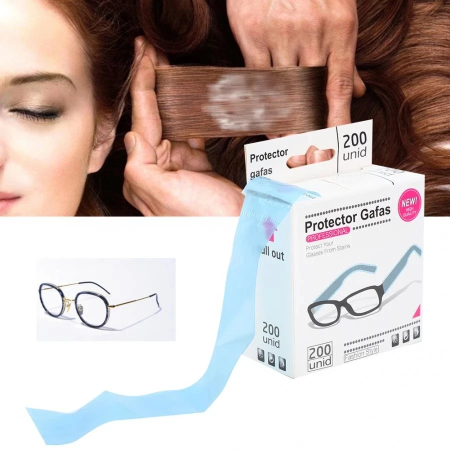 200 قطعة/صندوق نظارات المتاح الساق الأكمام غطاء تصفيف الشعر DIY بها بنفسك الحلاق تلوين الشعر تصفيف النظارات حامي أداة الإكسسوارات