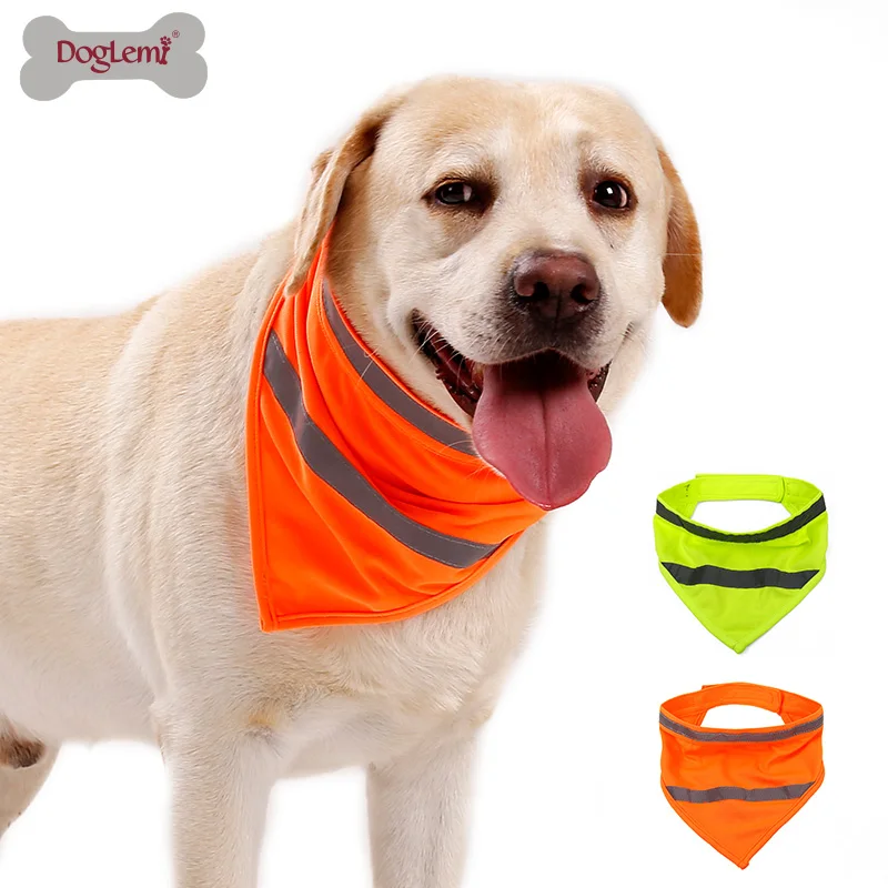 Pañuelo fluorescente triangular para mascotas, bufanda luminosa con Velcro para perros, bufanda ligera reflectante para perros, bufanda para mascotas, babero, accesorios para perros