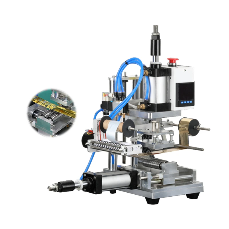 Imagem -06 - Máquina de Estampagem a Quente Cilíndrica Pneumática Bronzeamento 500w Impressão de Prensa Térmica para Couro Papel Cartão de Visita 220v 110v