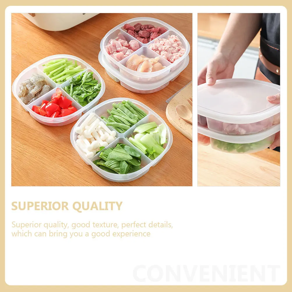 

2Pcs Kitchen Storage Boxes Fresh Keeping Containers Lidded Food Preservation Vegetable Fruit Box Fridge Organizer