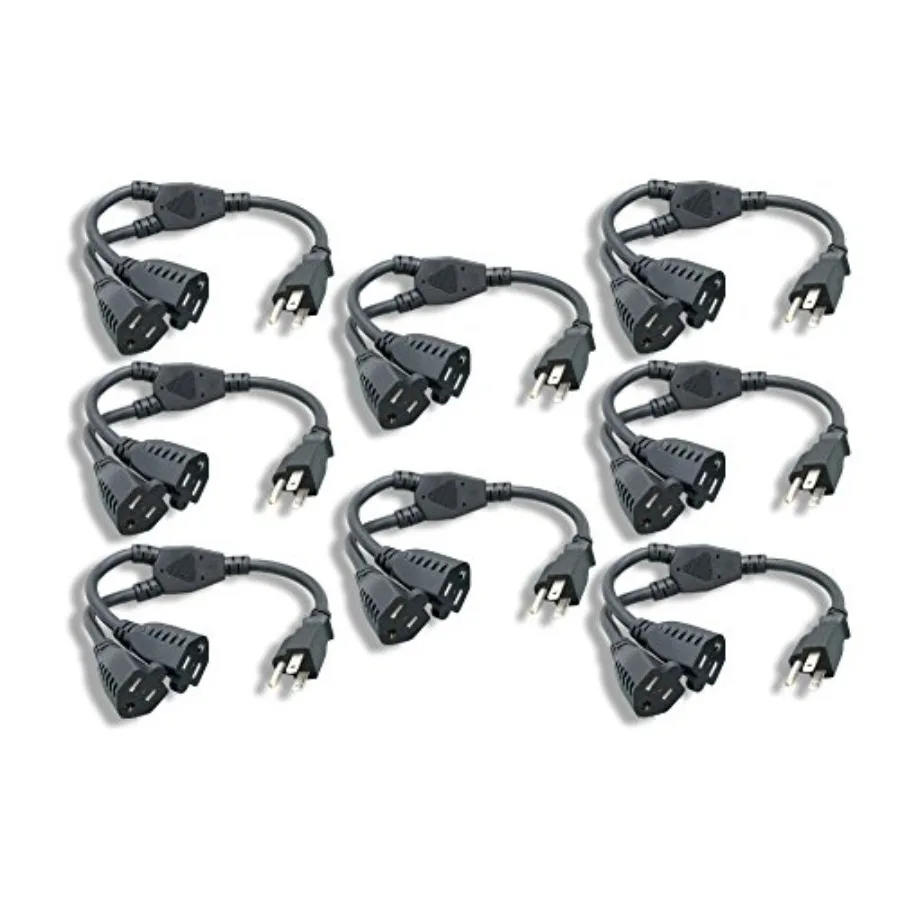 Power Cord Extension and Splitter NEMA 5-15P to NEMA 5-15R x 2 16 AWG 13A 125V 14